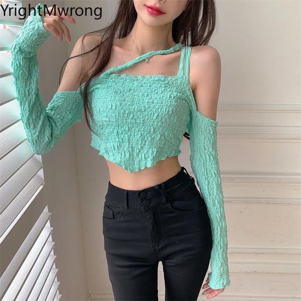 bras sets irregular halter strap off shoulder solid long sleeve bodycon fall t-shirt women fashion t shirt crop slim cropped aesthetic, Red;black
bras sets irregular halter strap off shoulder solid long sleeve bodycon fall t-shirt women fashion t shirt crop slim cropped aesthetic, Red;black