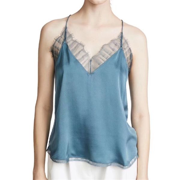 spring summer womens camisole 100% silk lady v-neck lace trim camis vest female tank 210616, White
spring summer womens camisole 100% silk lady v-neck lace trim camis vest female tank 210616, White
