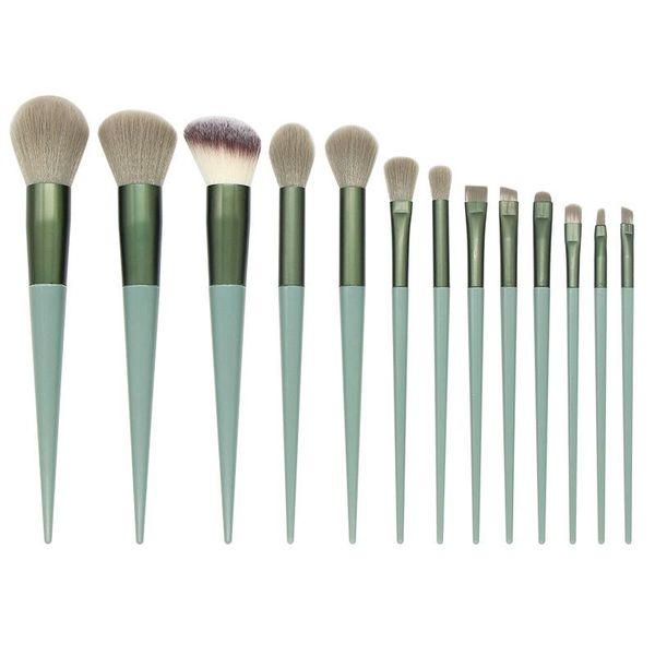 eyebrow tools & stencils makeup brush set matcha green 13 brushes foundation powder blush super soft fiber beauty pen