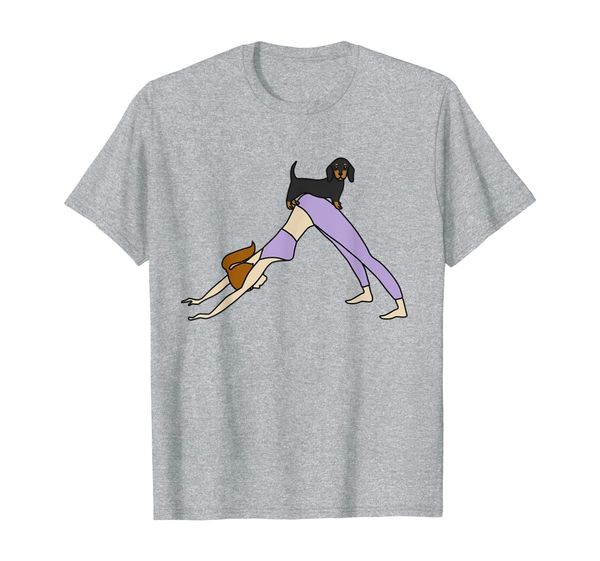 dachshund yoga mom funny dog gift t-shirt, White;black