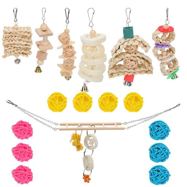 other bird supplies 17pcs parrot chew toys creative birds perch hanging chewing cage
other bird supplies 17pcs parrot chew toys creative birds perch hanging chewing cage