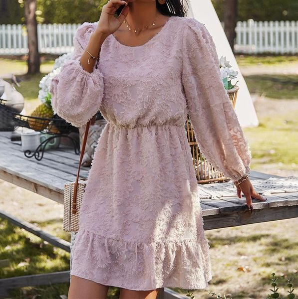 pink high waist lantern sleeve dress solid elegant spring long women mini fashion o-neck print casual dresses, Black;gray
pink high waist lantern sleeve dress solid elegant spring long women mini fashion o-neck print casual dresses, Black;gray