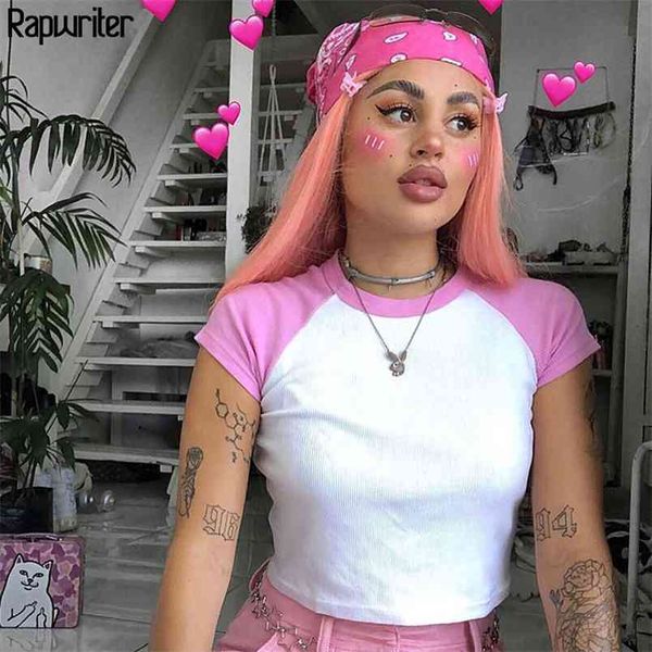 contrast color crop short sleeve female t-shirt women harajuku slim streetwear summer tshirt basic tees 210510, White
contrast color crop short sleeve female t-shirt women harajuku slim streetwear summer tshirt basic tees 210510, White