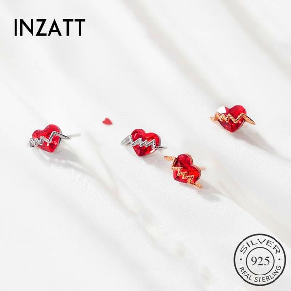 inzareal 925 sterling silver red zircon heart wave stud earrings for fashion women fine jewelry bohemian accessories, Golden;silver
inzareal 925 sterling silver red zircon heart wave stud earrings for fashion women fine jewelry bohemian accessories, Golden;silver