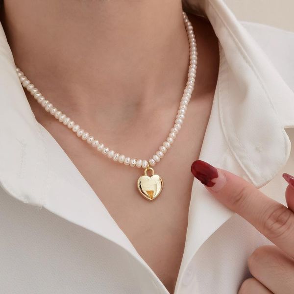 pendant necklaces origin summer vintage irregular real pearl beaded necklace for women gold colour metallic love heart jewelry, Silver
pendant necklaces origin summer vintage irregular real pearl beaded necklace for women gold colour metallic love heart jewelry, Silver