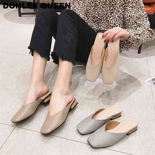women square toe slippers low heel outside ladies slides luxury brand mules shoes casual loafer summer 210619, Black
women square toe slippers low heel outside ladies slides luxury brand mules shoes casual loafer summer 210619, Black
