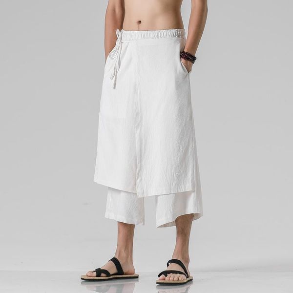 men's pants summer chinese wind flax false two casual all-match show thin wide leg skirt pendant sense nine minutes m-5xl, Black
men's pants summer chinese wind flax false two casual all-match show thin wide leg skirt pendant sense nine minutes m-5xl, Black