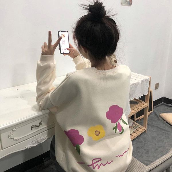 women's hoodies & sweatshirts korean fashion harajuku printing o-neck plus velvet hoodie 2021 autumn winter female loose long sleeve pu, Black
women's hoodies & sweatshirts korean fashion harajuku printing o-neck plus velvet hoodie 2021 autumn winter female loose long sleeve pu, Black