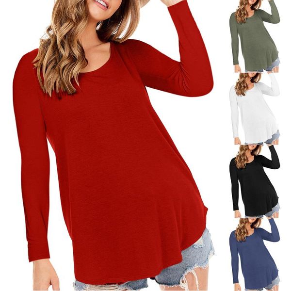 women's blouses & shirts shirt round neck long sleeve blouses shirt casual loose tunic leisure blouse plus size female blusas mujer, White
women's blouses & shirts shirt round neck long sleeve blouses shirt casual loose tunic leisure blouse plus size female blusas mujer, White
