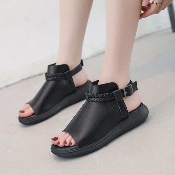 solid color fashion flat shoes women thick-soled bottom flip-flop roman sandals ins korean version casual student woman, Black
solid color fashion flat shoes women thick-soled bottom flip-flop roman sandals ins korean version casual student woman, Black