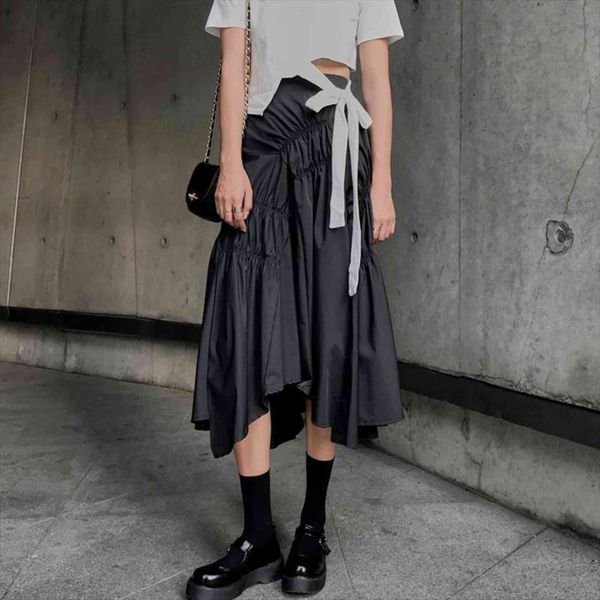 korean ruffle pleated midi long womens skirts a line casual spring summer autumn elastic high waist irregular hem all match, Black
korean ruffle pleated midi long womens skirts a line casual spring summer autumn elastic high waist irregular hem all match, Black