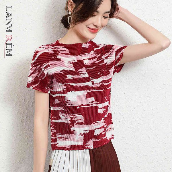 women's round neck pleated printing casual summer tight-fitting short-sleeved t-shirt fashion yk173 210507, White
women's round neck pleated printing casual summer tight-fitting short-sleeved t-shirt fashion yk173 210507, White