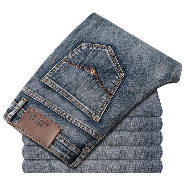 spring autumn winter men's blue jeans classic style business casual elastic slim fit cotton trousers brand male pants
spring autumn winter men's blue jeans classic style business casual elastic slim fit cotton trousers brand male pants