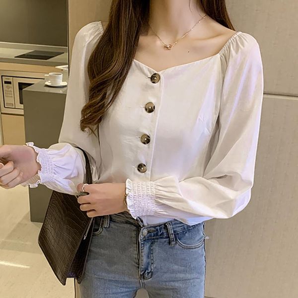 shintimes short white shirt women square collar long flare sleeve chiffon blouse button fall vintage ladies chemisier femme women's bl
shintimes short white shirt women square collar long flare sleeve chiffon blouse button fall vintage ladies chemisier femme women's bl