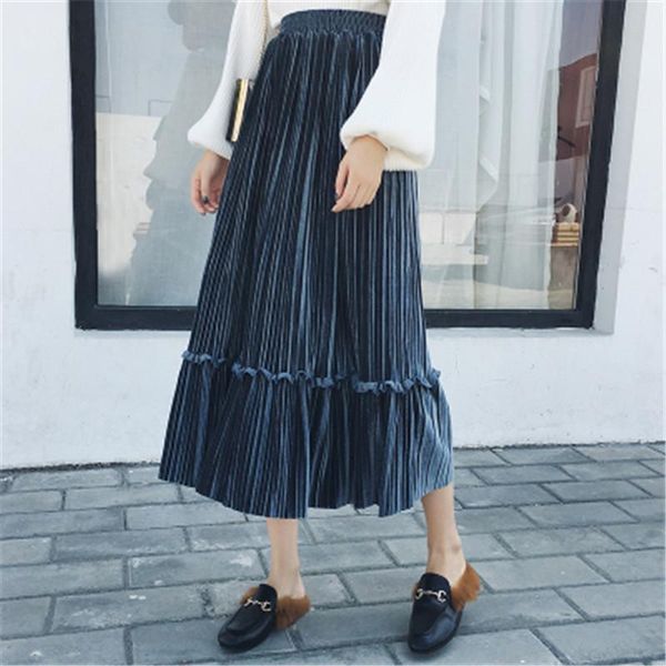 skirts 2021 autumn winter women's velour vintage girls a-line ruffled bottom female velvet loose high waist pleated skirt zz580, Black
skirts 2021 autumn winter women's velour vintage girls a-line ruffled bottom female velvet loose high waist pleated skirt zz580, Black