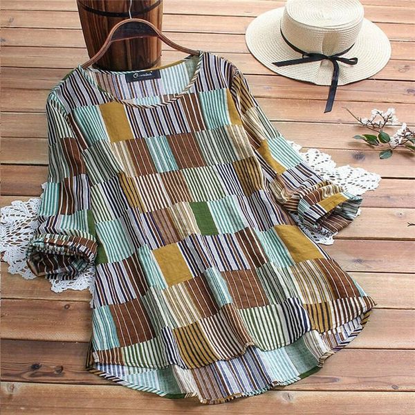 women baggy tunic long sleeve retro v neck casual loose plaid blouses 2021 boho summer lady vintage clothes plus size l-5xl women's &, White
women baggy tunic long sleeve retro v neck casual loose plaid blouses 2021 boho summer lady vintage clothes plus size l-5xl women's &, White