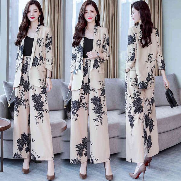 women's two piece pants yasuguoji spring fashion floral print suits elegant woman wide-leg trouser set 2 pieces uit women zvig, White
women's two piece pants yasuguoji spring fashion floral print suits elegant woman wide-leg trouser set 2 pieces uit women zvig, White