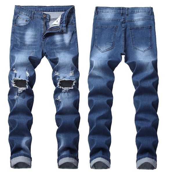 men's jeans spring and summer 2021 trousers casual slim-fit straight-leg pants, Blue
men's jeans spring and summer 2021 trousers casual slim-fit straight-leg pants, Blue