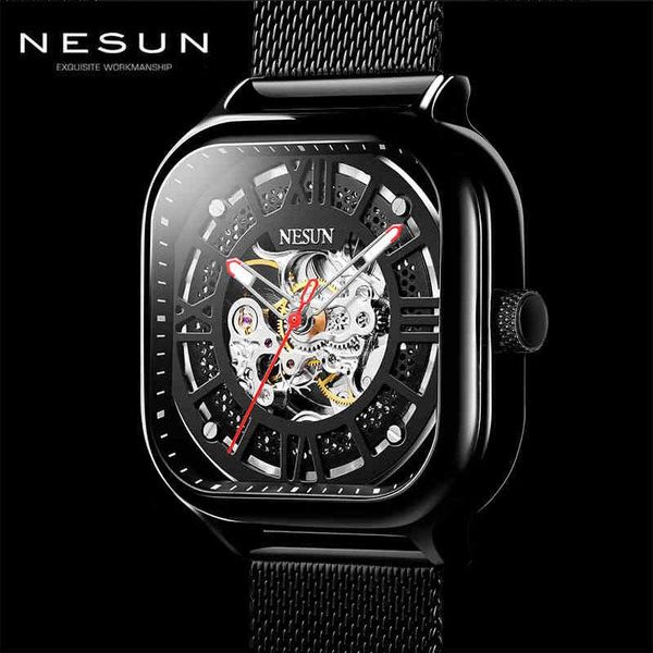 nesun square skeleton watch men switzerland automatic mechanical sport watches man 316 steel waterproof wristwatches, Slivery;brown
nesun square skeleton watch men switzerland automatic mechanical sport watches man 316 steel waterproof wristwatches, Slivery;brown