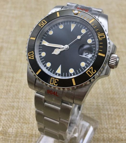 wristwatches 40mm black sterile dial ceramic bezel mechanical automatic watch men's luminous steel bracelet, Slivery;brown
wristwatches 40mm black sterile dial ceramic bezel mechanical automatic watch men's luminous steel bracelet, Slivery;brown