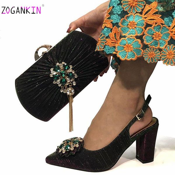dress shoes latest fashion african women matching sandals and bag set 2021 special spring comfortable heels with crystal, Black
dress shoes latest fashion african women matching sandals and bag set 2021 special spring comfortable heels with crystal, Black