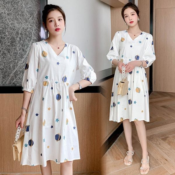maternity dresssummer small fresh embroidery loose large size clothes pregnancy dresses, White
maternity dresssummer small fresh embroidery loose large size clothes pregnancy dresses, White