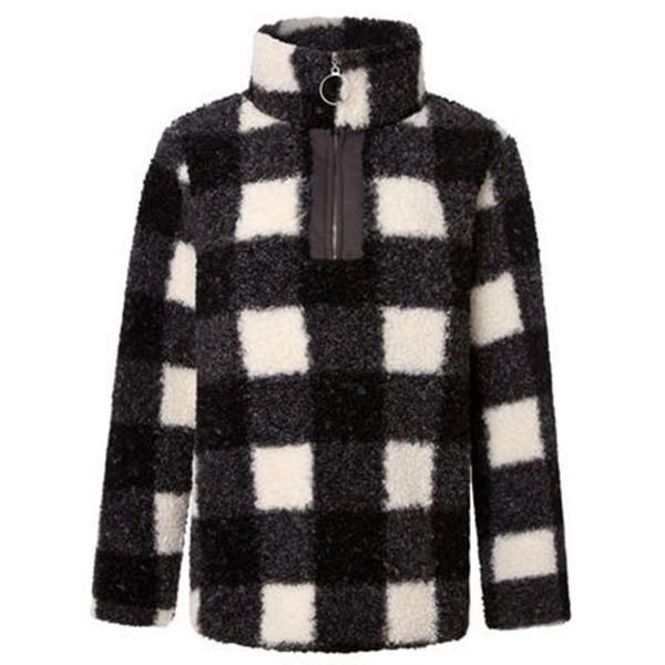 women's fur & faux fashion plaid imitation lamb sweatshirts women autumn zipper stand collar ladies pullover winter plush long sleeve w, Black
women's fur & faux fashion plaid imitation lamb sweatshirts women autumn zipper stand collar ladies pullover winter plush long sleeve w, Black