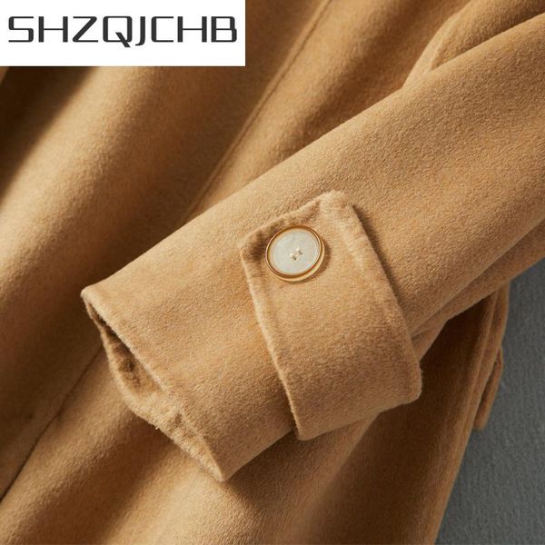 women's wool & blends shzq winter coat women 100% fall 2021 korean elegant long woolen jacket fashion ladies cahmere abrigo mujer 19210, Black
women's wool & blends shzq winter coat women 100% fall 2021 korean elegant long woolen jacket fashion ladies cahmere abrigo mujer 19210, Black