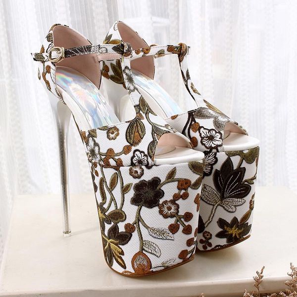 dress shoes oulyyyogo summer women's 20cm heel height platform t-strap sandals ethnic style embroidered female pumps 34--43, Black
dress shoes oulyyyogo summer women's 20cm heel height platform t-strap sandals ethnic style embroidered female pumps 34--43, Black