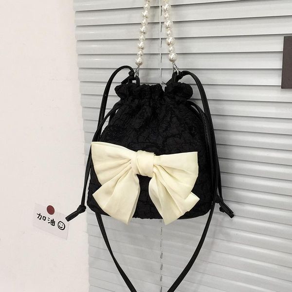 evening bags elegant black white sweet bow girls shoulder bag japanese and korean style messenger drawstring bucket hand with pearls
evening bags elegant black white sweet bow girls shoulder bag japanese and korean style messenger drawstring bucket hand with pearls