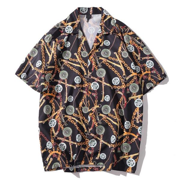hip hop shirt streetwear men hawaiian retro belt chain print harajuku beach hiphop shirts summer short sleeve men's casual, White;black
hip hop shirt streetwear men hawaiian retro belt chain print harajuku beach hiphop shirts summer short sleeve men's casual, White;black