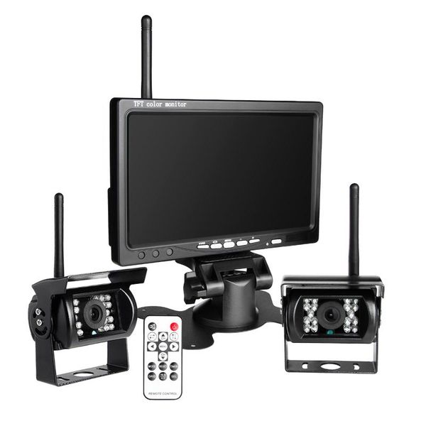 car rear view cameras& parking sensors wireless 2 backup cameras ir night vision waterproof with 7" monitor for rv truck bus assistance
car rear view cameras& parking sensors wireless 2 backup cameras ir night vision waterproof with 7" monitor for rv truck bus assistance