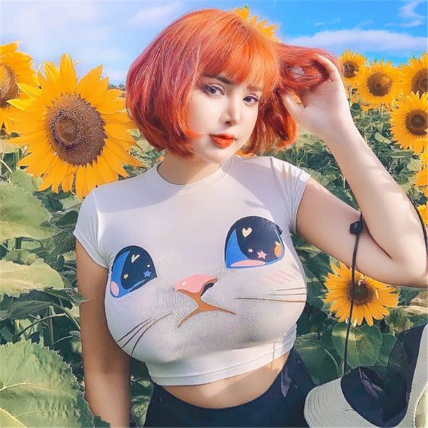 summer tight cartoon graphic printed t shirts women kpop kawaii anime short sleeve tshirt open navel female crop tshirt, White
summer tight cartoon graphic printed t shirts women kpop kawaii anime short sleeve tshirt open navel female crop tshirt, White