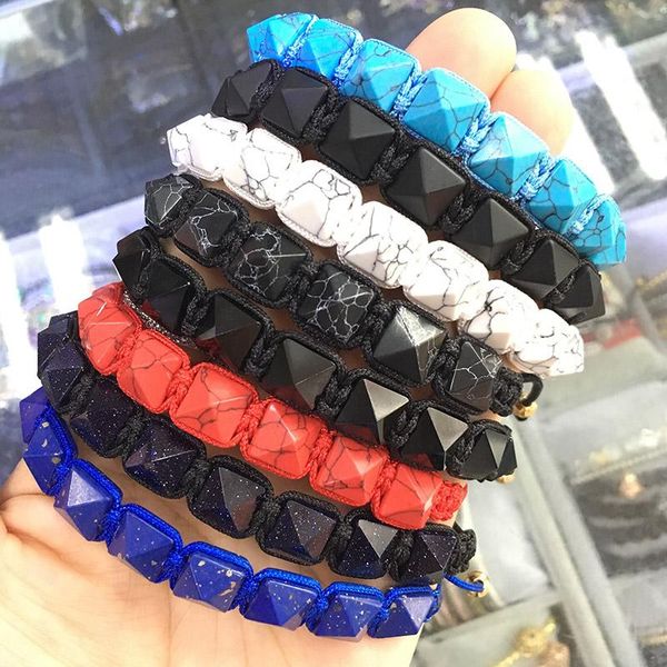 tennis customize jewelry natural stone pyramid beads braiding macrame spike studded men women bracelet gift pulseira feminina, Golden;silver
tennis customize jewelry natural stone pyramid beads braiding macrame spike studded men women bracelet gift pulseira feminina, Golden;silver