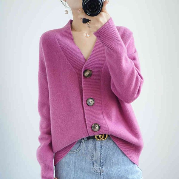 women's jackets spring and autumn cardigan knitted 100% pure wool sweater v-neck button loose large size jacket t9se, Black;brown
women's jackets spring and autumn cardigan knitted 100% pure wool sweater v-neck button loose large size jacket t9se, Black;brown