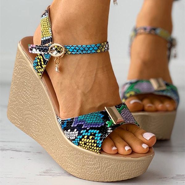 dress shoes super high heels summer women sandals fashion snake print ladies fish mouth buckle wedges for, Black
dress shoes super high heels summer women sandals fashion snake print ladies fish mouth buckle wedges for, Black