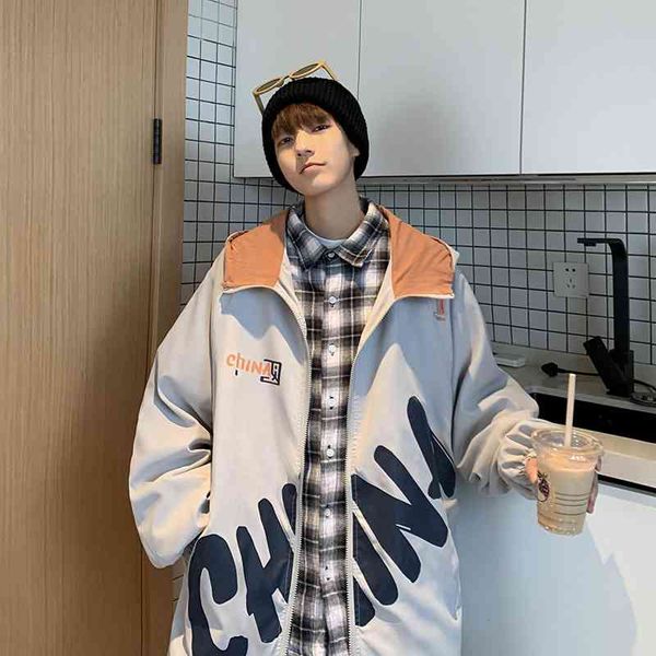 china print coat men's spring autumn fashion ins loose and versatile hooded clothes 2021 new jacket, Black
china print coat men's spring autumn fashion ins loose and versatile hooded clothes 2021 new jacket, Black