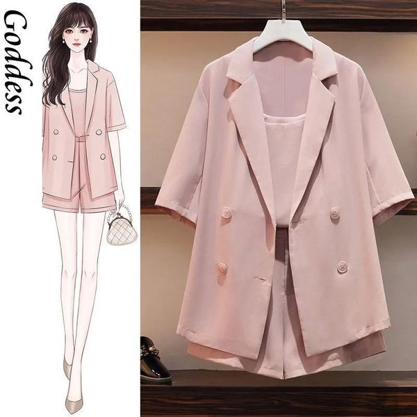 summer suit female plus size high waist shorts chiffon vest casual three-piece korean version women's tracksuits, Gray
summer suit female plus size high waist shorts chiffon vest casual three-piece korean version women's tracksuits, Gray