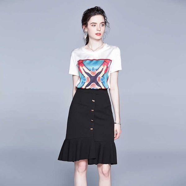 nrj-6f-615-b-1079 runway sets summer women t-shirt + mermaid skirts suit 2 piece set women 210706, White
nrj-6f-615-b-1079 runway sets summer women t-shirt + mermaid skirts suit 2 piece set women 210706, White