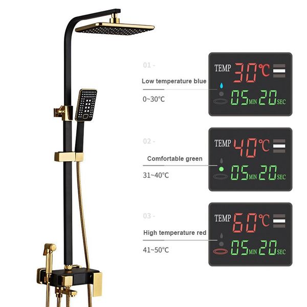 digital display shower set wall mounted bathtub mixer system and cold all copper bathroom rain head sets
digital display shower set wall mounted bathtub mixer system and cold all copper bathroom rain head sets