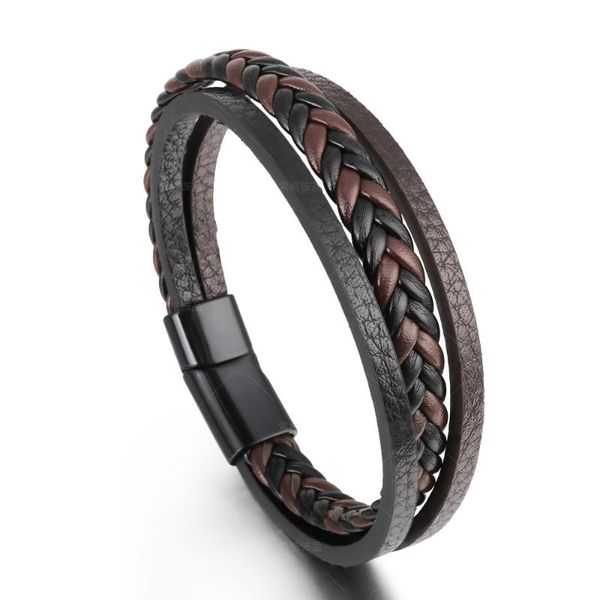 charm bracelets titanium steel punk woven leather men's bracelet magnet clasp vintage jewelry gift, Golden;silver
charm bracelets titanium steel punk woven leather men's bracelet magnet clasp vintage jewelry gift, Golden;silver
