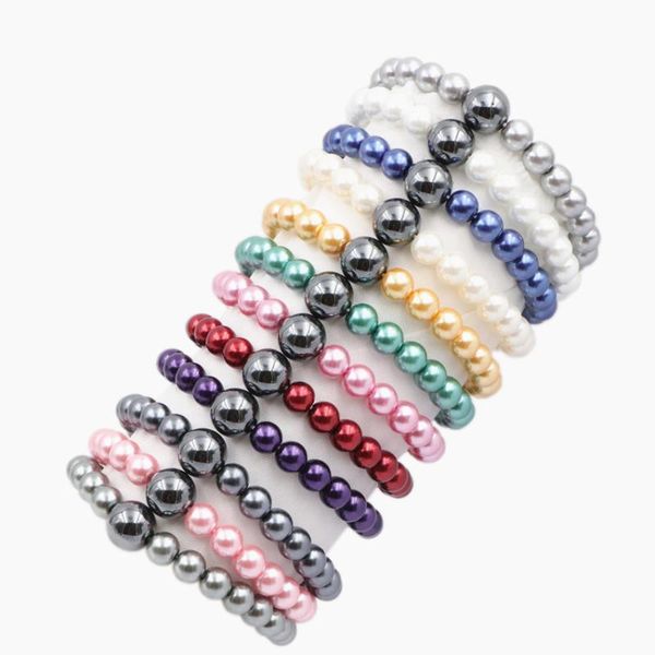 charm bracelets trendy simulated pearl round beads bracelet for women charms 8mm glass pearls hematite stone bangle jewelry 7.5"a672, Golden;silver
charm bracelets trendy simulated pearl round beads bracelet for women charms 8mm glass pearls hematite stone bangle jewelry 7.5"a672, Golden;silver
