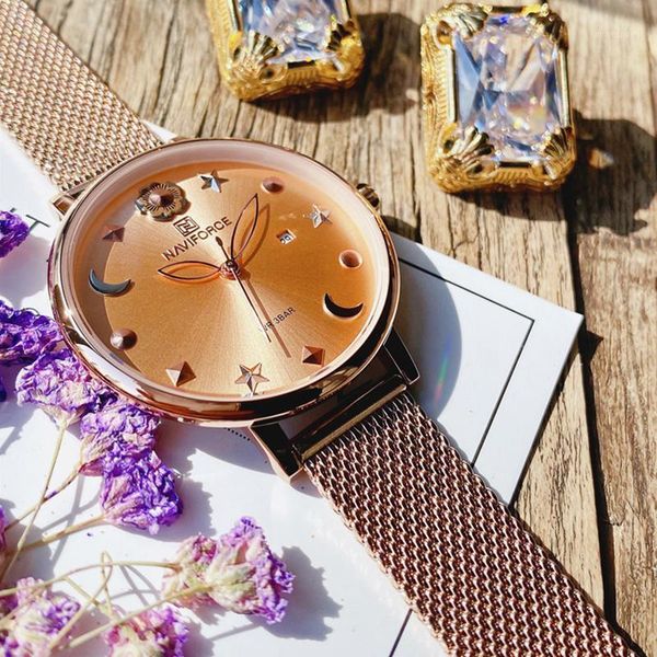 wristwatches original creative naviforce women watch rosegold ladies watches mesh stainless-steel bracelet female clock, Slivery;brown
wristwatches original creative naviforce women watch rosegold ladies watches mesh stainless-steel bracelet female clock, Slivery;brown