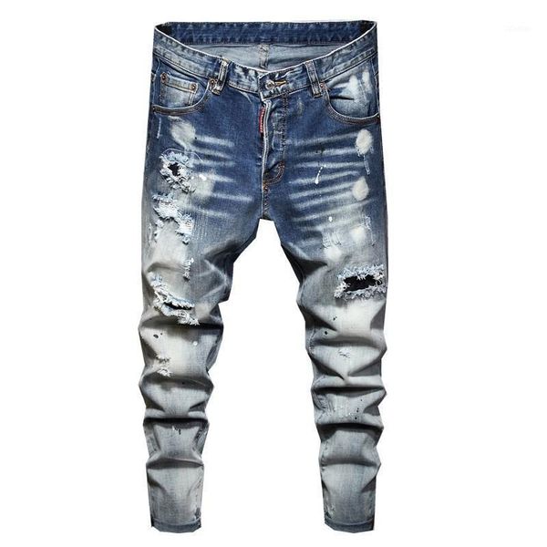 italy mens brand jeans slim ripped broke hole fashion gradient blue do old cowboy pants cotton paint denim trousers js1079 men's
italy mens brand jeans slim ripped broke hole fashion gradient blue do old cowboy pants cotton paint denim trousers js1079 men's