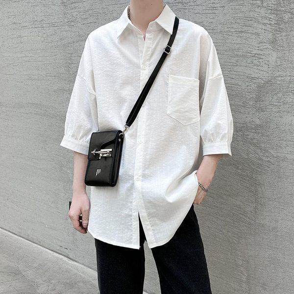 men's casual shirts hybskr 2021 summer men short sleeve solid color basic male shirt fashion loose couple korean blouses, White;black
men's casual shirts hybskr 2021 summer men short sleeve solid color basic male shirt fashion loose couple korean blouses, White;black