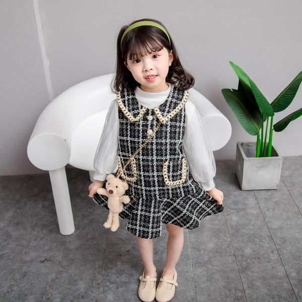 girl's dresses girl baby princess autumn kids party elegant plaid costumes fashion long sleeve lace tweed clothes with bear bag, Red;yellow
girl's dresses girl baby princess autumn kids party elegant plaid costumes fashion long sleeve lace tweed clothes with bear bag, Red;yellow