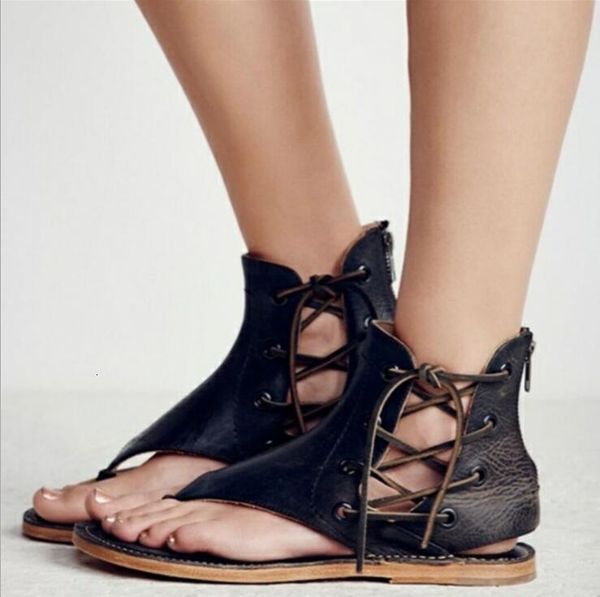 sandals women vintage summer shoes gladiator flip-flops for beach leather flat sandalias 31dl, Black
sandals women vintage summer shoes gladiator flip-flops for beach leather flat sandalias 31dl, Black