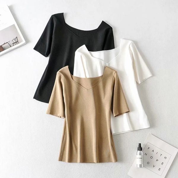 women's t-shirt summer t shirt short sleeve knitted casual t-shirts white fashion for tees blusa 0neg
women's t-shirt summer t shirt short sleeve knitted casual t-shirts white fashion for tees blusa 0neg