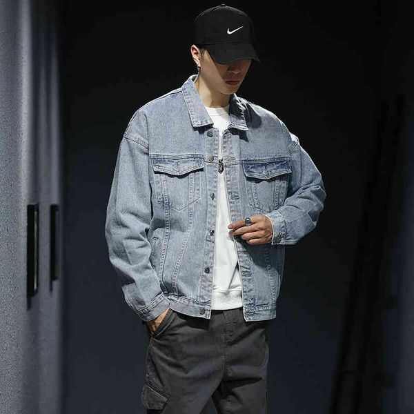 men's jackets denim 2021 autumn blue simple fashion loose young men, Black;brown
men's jackets denim 2021 autumn blue simple fashion loose young men, Black;brown