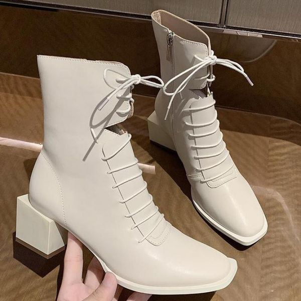 boots elegant square toe shoes woman genuine leather cross tied high heels ankle for women wedding party winter, Black
boots elegant square toe shoes woman genuine leather cross tied high heels ankle for women wedding party winter, Black
